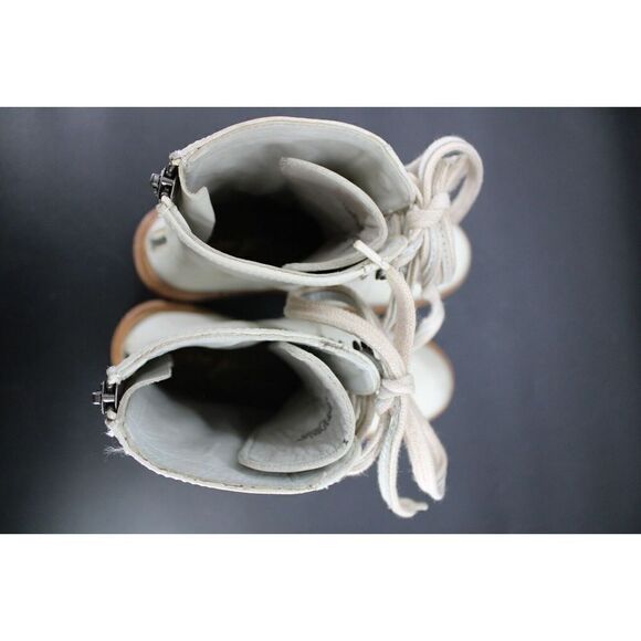 Free People Santa Fe Lace Up Ivory Leather Boot Size 36 - Picture 8 of 9